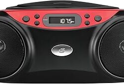 Portable Top-Loading CD Boombox with AM/FM Radio
