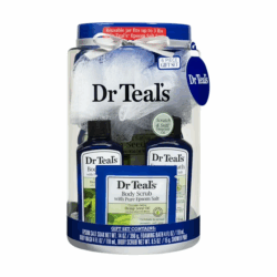 Dr Teal's 6PC Bath Gift Set with Reusable Container: Hemp Seed Oil