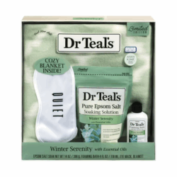 Dr Teal's Bath Gift Set with Cozy Blanket: Winter Serenity