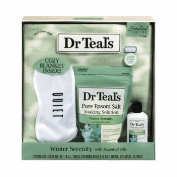 Dr Teal's Bath Gift Set with Cozy Blanket: Winter Serenity
