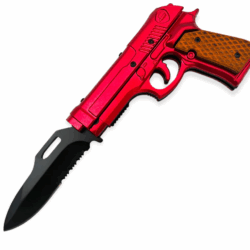 USA Lock Stock and Cock Back Pistol Spring Assisted Knife