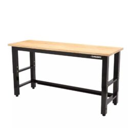 72in. Adjustable Height Black Workbench