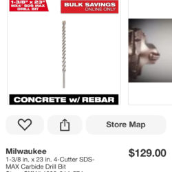 Milwaukee 1-3/8 in. x 23 in. 4-Cutter SDS