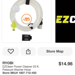 RYOBI EZClean Power Cleaner 20 ft