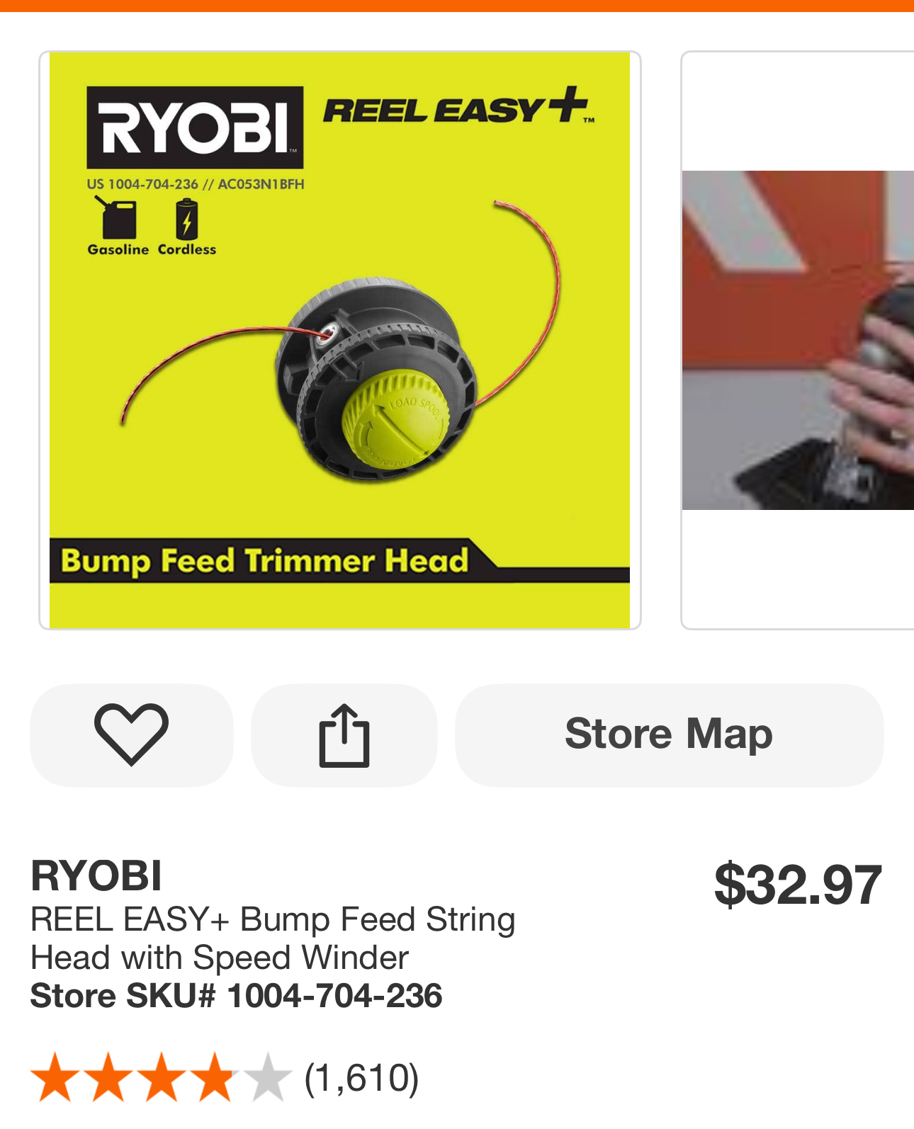 RYOBI REEL EASY+ Bump Feed String Head with Speed Winder