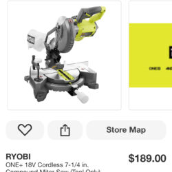 RYOBI ONE+ 18V Cordless 7-1/4 in. Compound Miter Saw (Tool Only)