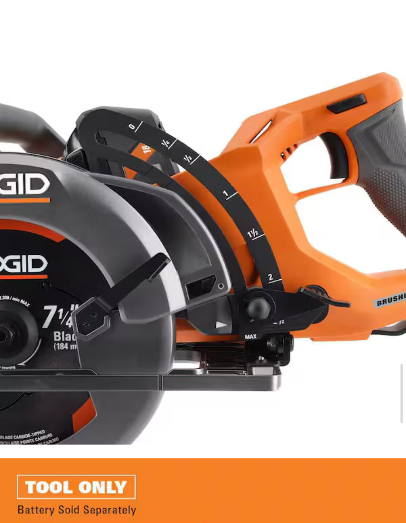 RIDGID 18V Brushless Cordless 7-1/4 in. Rear Handle Circular Saw (Tool Only) - Image 3