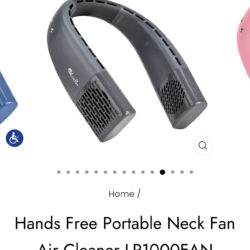 LivePure Neck Fan, Hands Free Portable Fan for Travel & Outdoors 2-pc