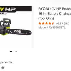 Ryobi 16 in Gas chain saw