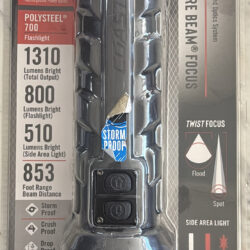 Coast Polysteel 700 Stormproof 800 Lumen Dual Power LED Flashlight with Dual Color (White/Red)