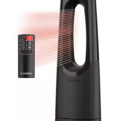 Lasko Bladeless 1500W 28 in. Black Electric Oscillating Tower Ceramic Space Heater with Remote Control